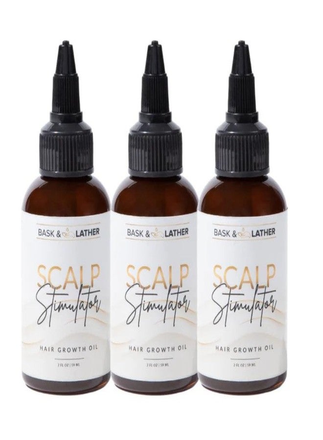 Bask & Lather Scalp Stimulator Hair Oil Cold Pressed Grapeseed, Mint, Rosemary Oil for Hair Growth, Organic Natural Leave in Hair, 2 Fl Oz, 3 Pack - Image 1